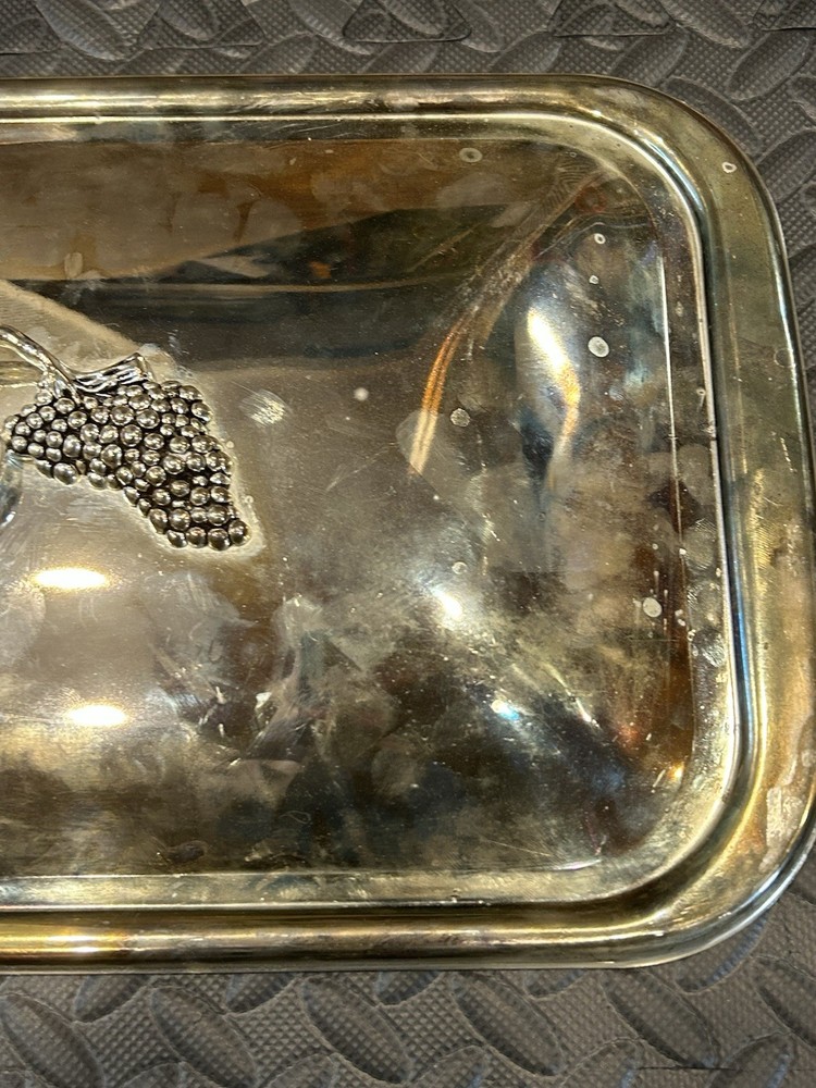 Godinger Silver Serving Tray Cover Grape Design ( I Think)
