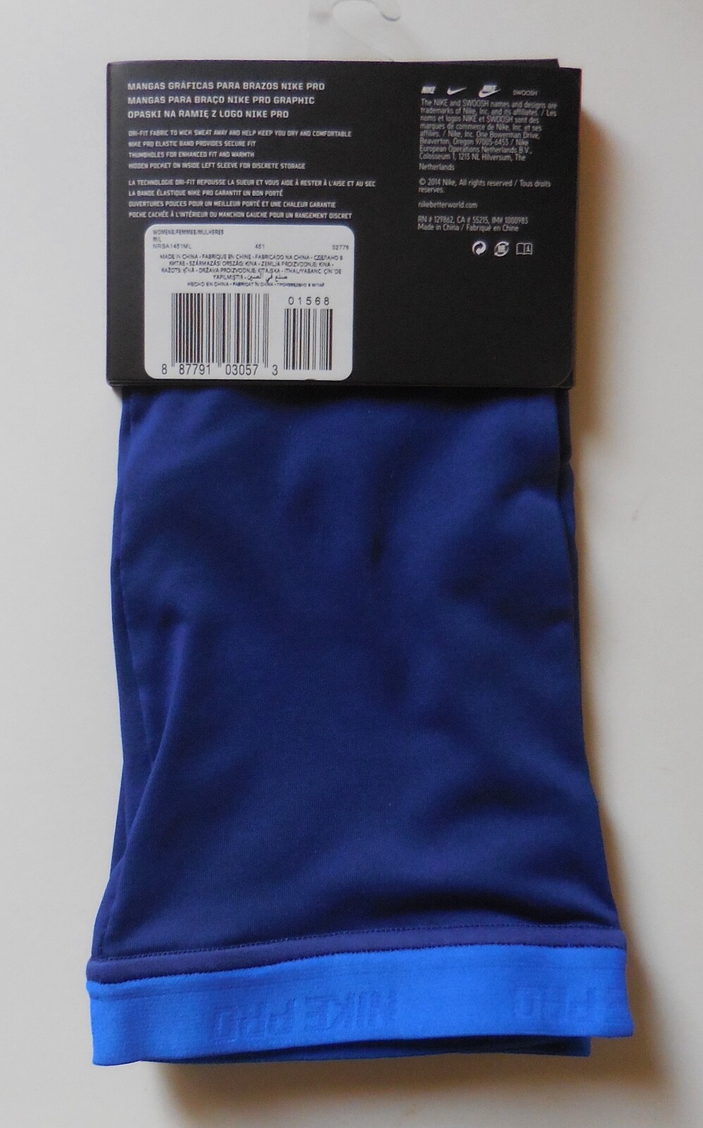 Nike Pro Graphic Arm Sleeves Women Game Royal/LT Photo Blue/White M/L