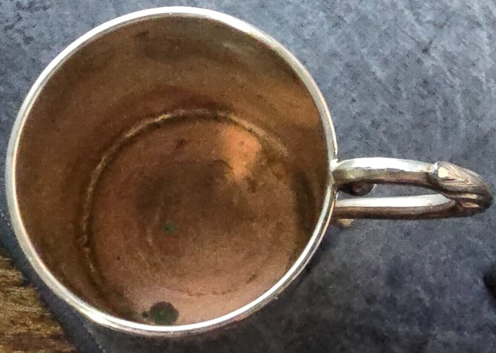 Antique W M. A Rogers (S.P Copper) Lead MTS 923 Cup w/ Etching