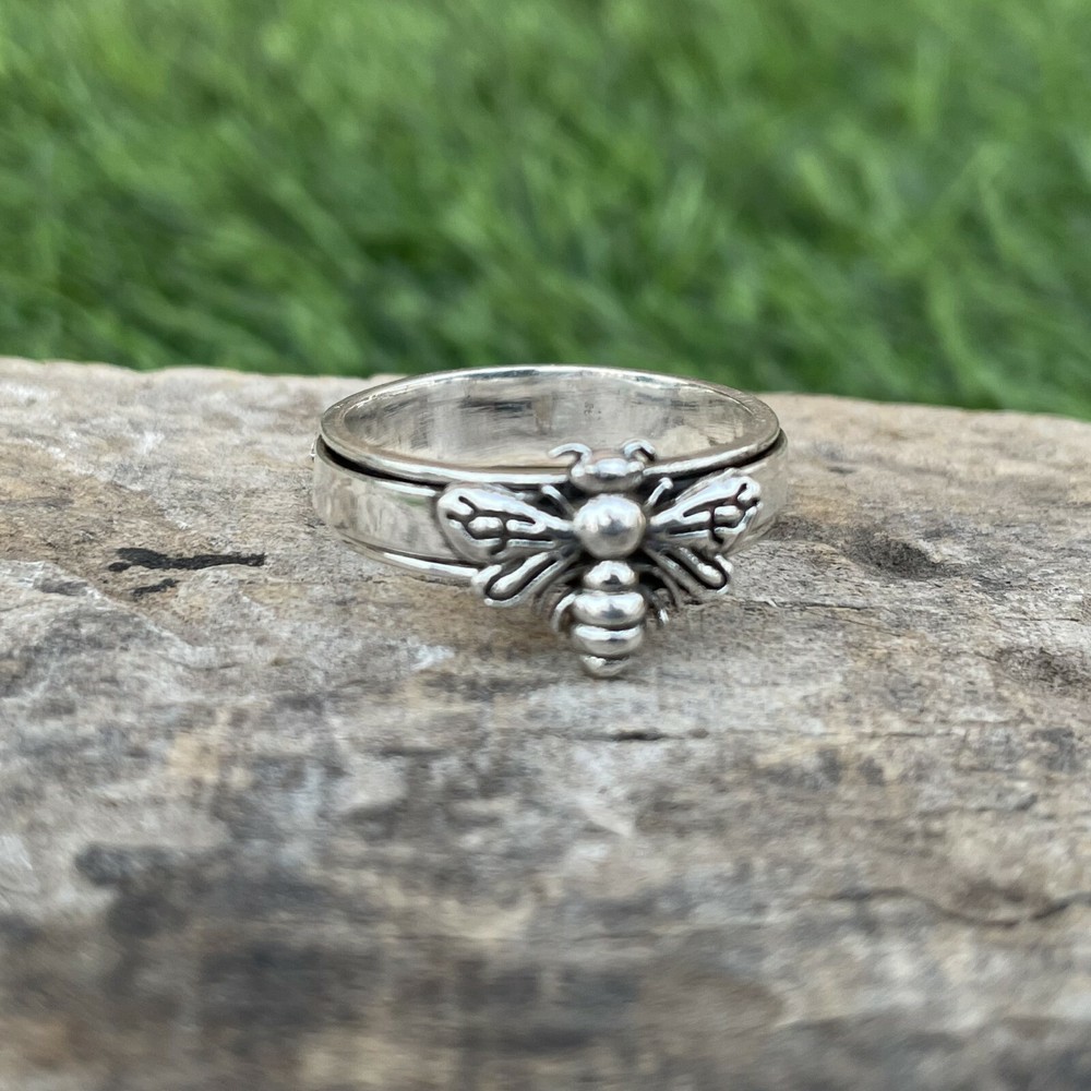 Bee Spinner Ring 925 Sterling Silver Ring Handmade Ring Handmade Ring Size All