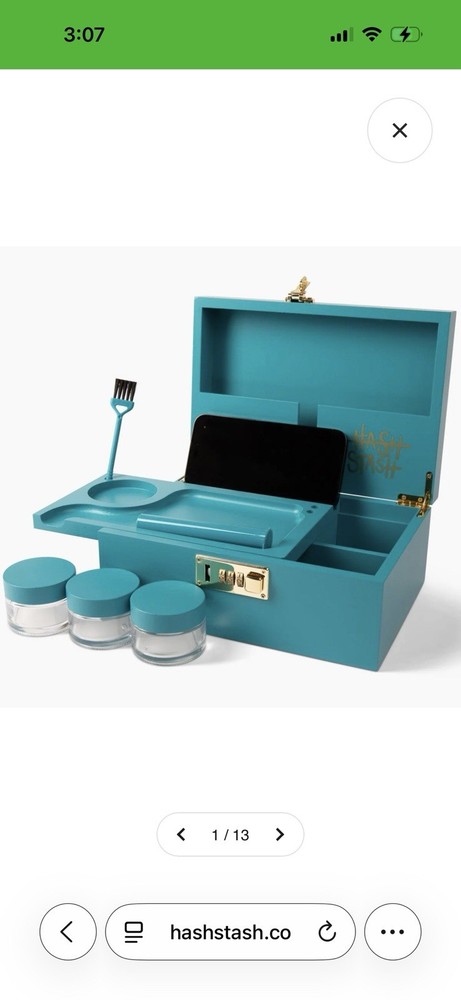 The OG Stash Box Teal HashStash Storage Box