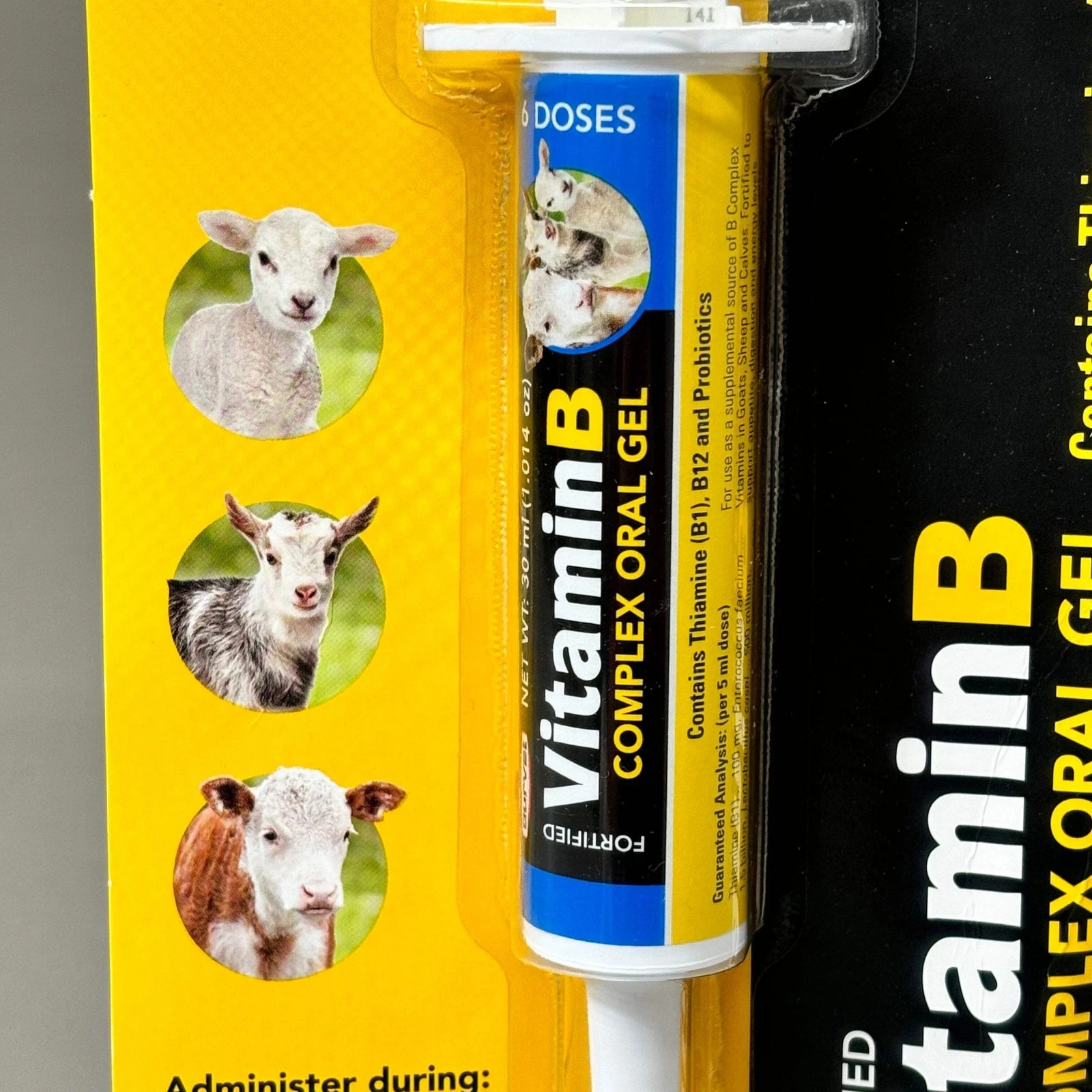 Vitamin B Complex Oral Gel for Goats Sheep Calves 30mL Durvet Lot of 2 New