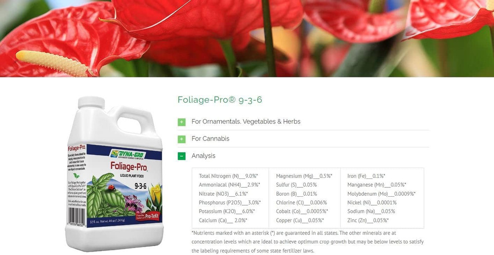 Foliage-Pro Nutrient, 1 Qt (DYFOL032)