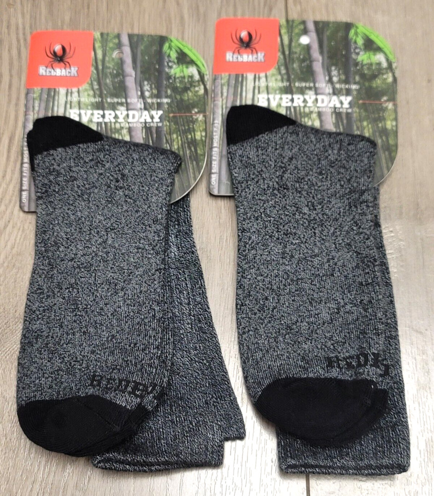 2 Pair) Redback Dark Grey Bamboo Work Socks sz10-13 #BAML