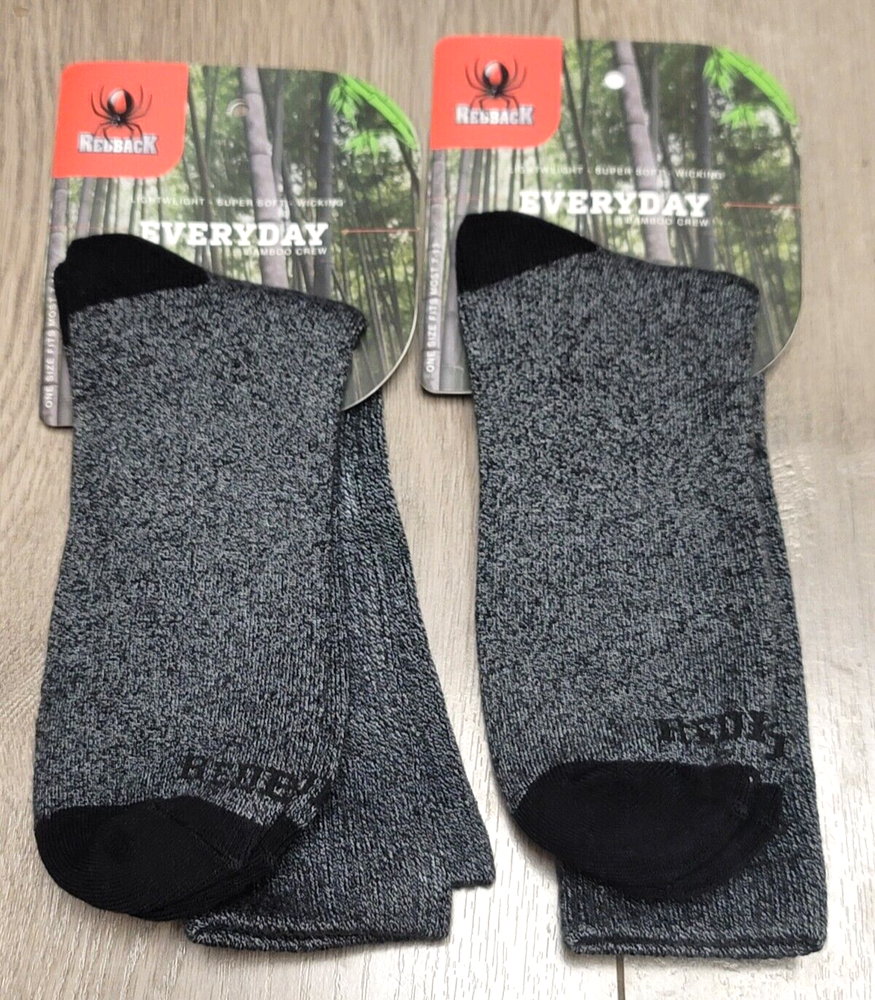 2 Pair) Redback Dark Grey Bamboo Work Socks sz10-13 #BAML