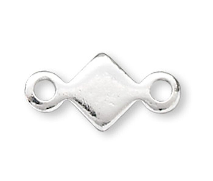 100 Silver Plated Brass 4mm Square 4x8mm Long Solid Link Connectors *