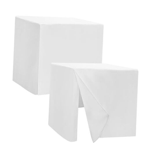 2 Pack Square Fitted Table Covers - 34 x 34 34 Square| 2 Pack Versatile White