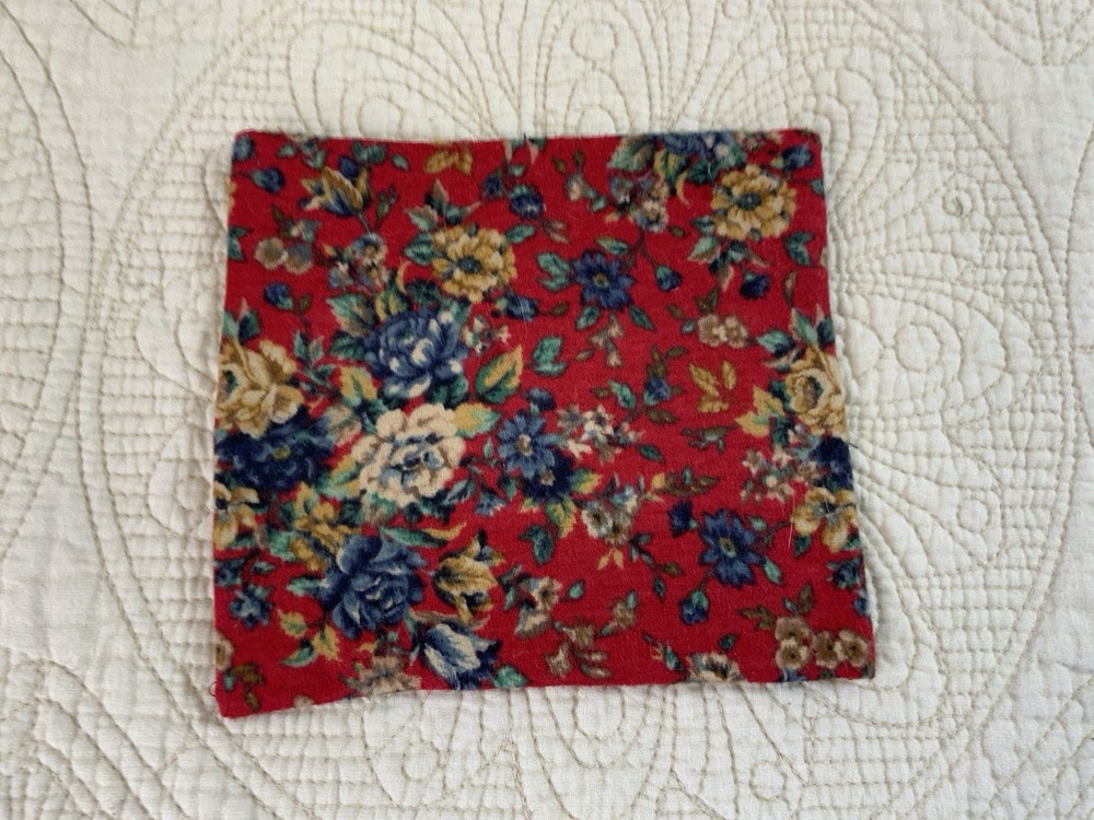 Vintage Patchwork Quilt Small Table Topper, Triangles, Squares, Early Calicos