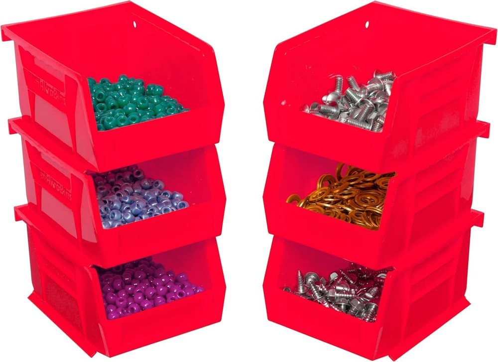 Akro-Mils 30210 Akrobins Plastic Storage Bins, Space-Saving Stackable Bins for G