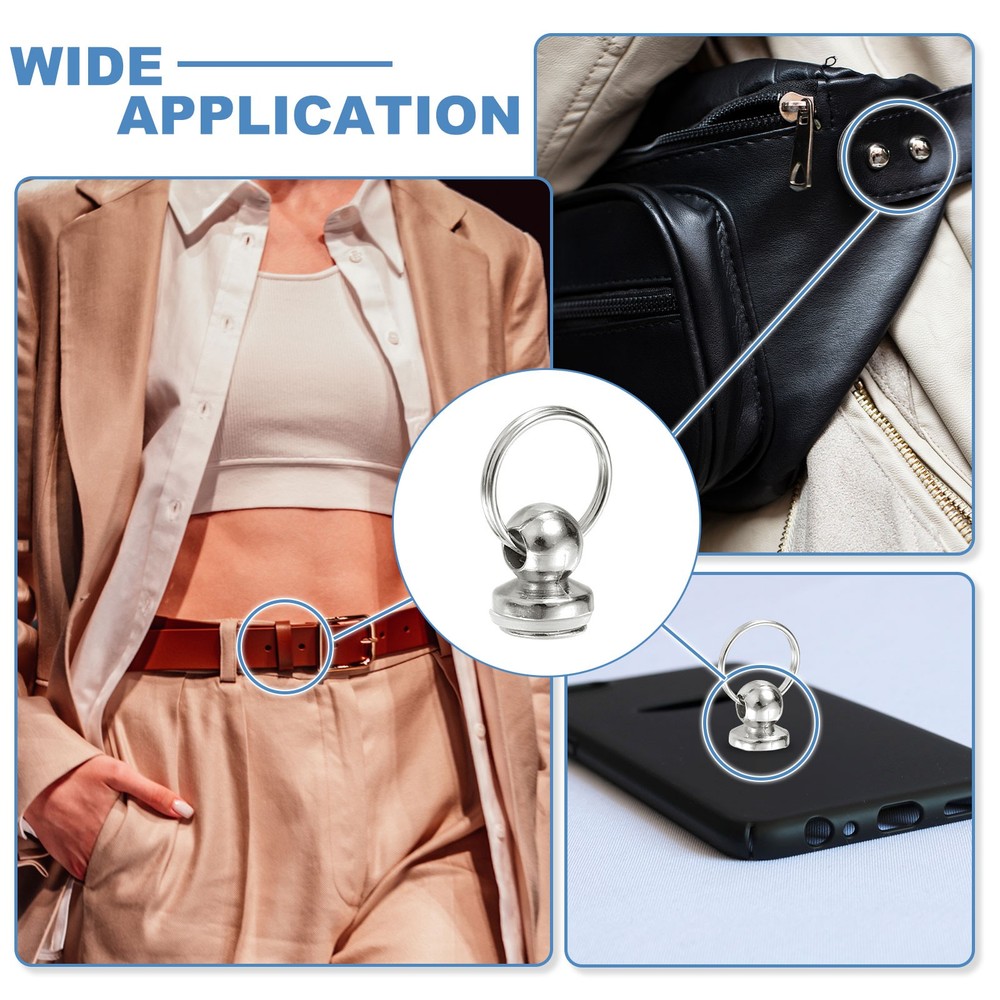 20Pcs Screw Round Head Rivets, 7mm Pull Ring Rivet Fastener (Silver)