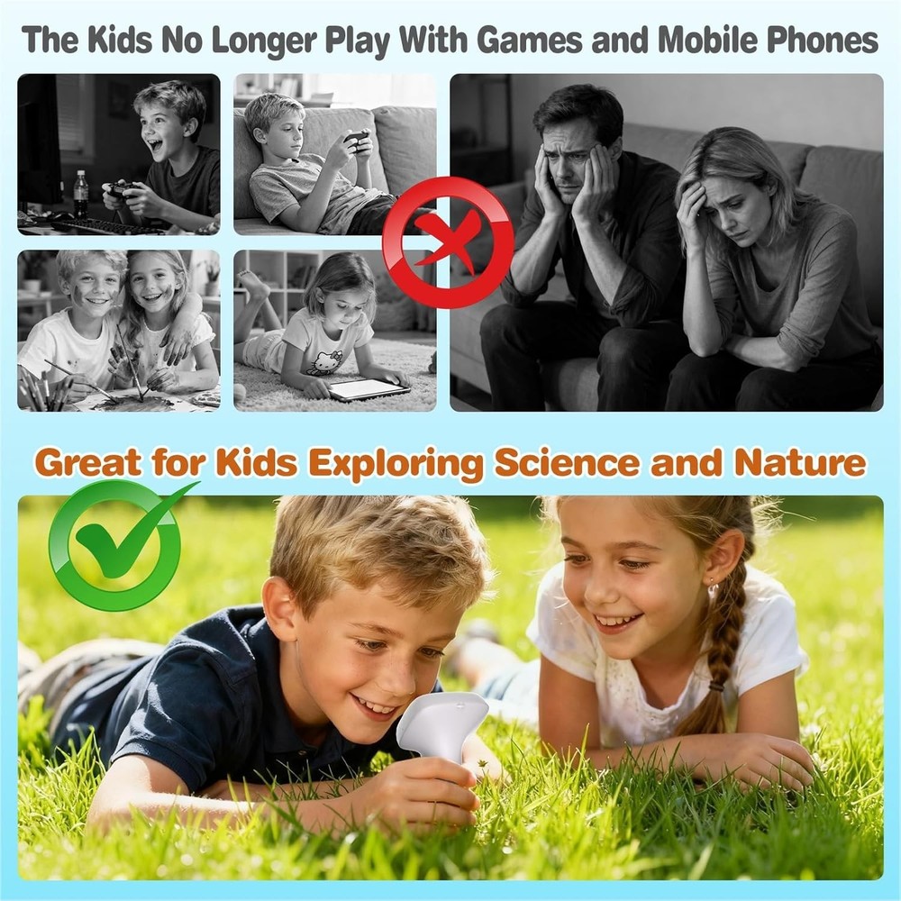 Portable Kids Microscope – 1000X Magnification for Fun Science Exploration!