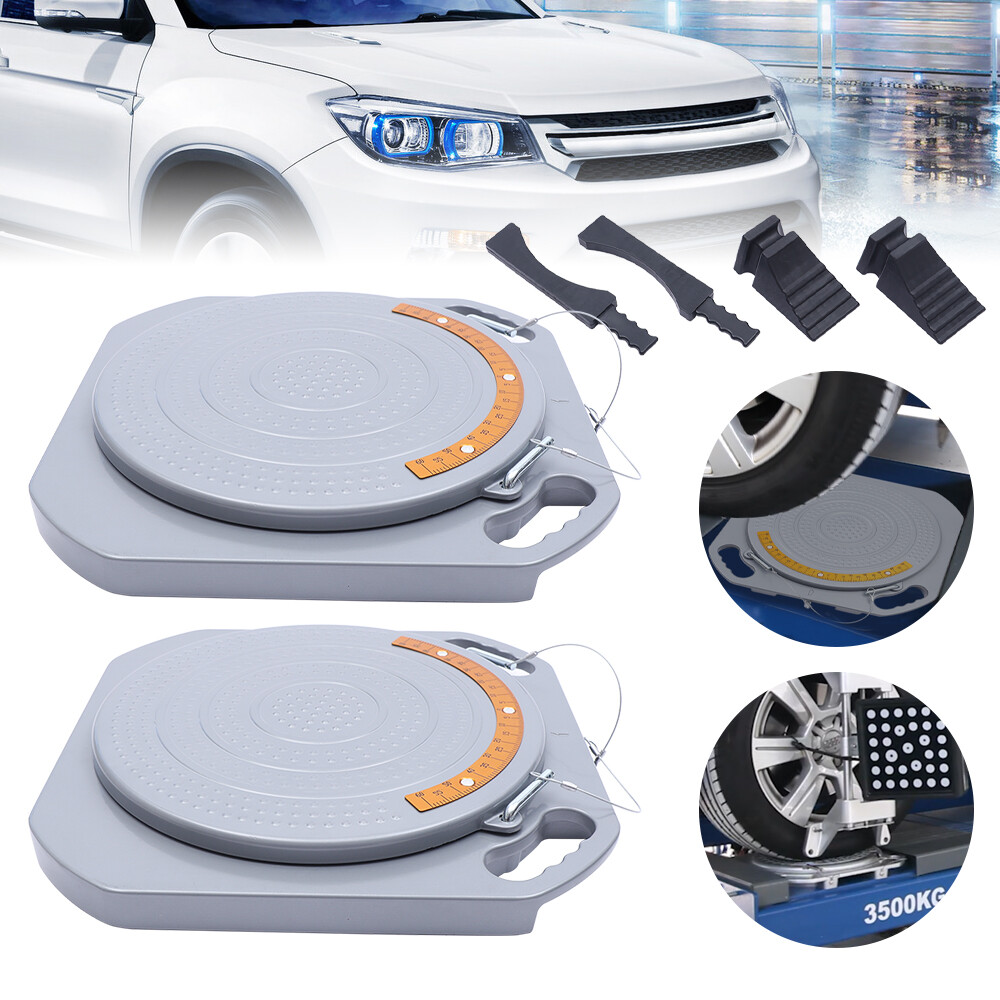 1Pair Aluminum Turntable Wheel Alignment 360°Rotating Turn Plate Work Plate Tool