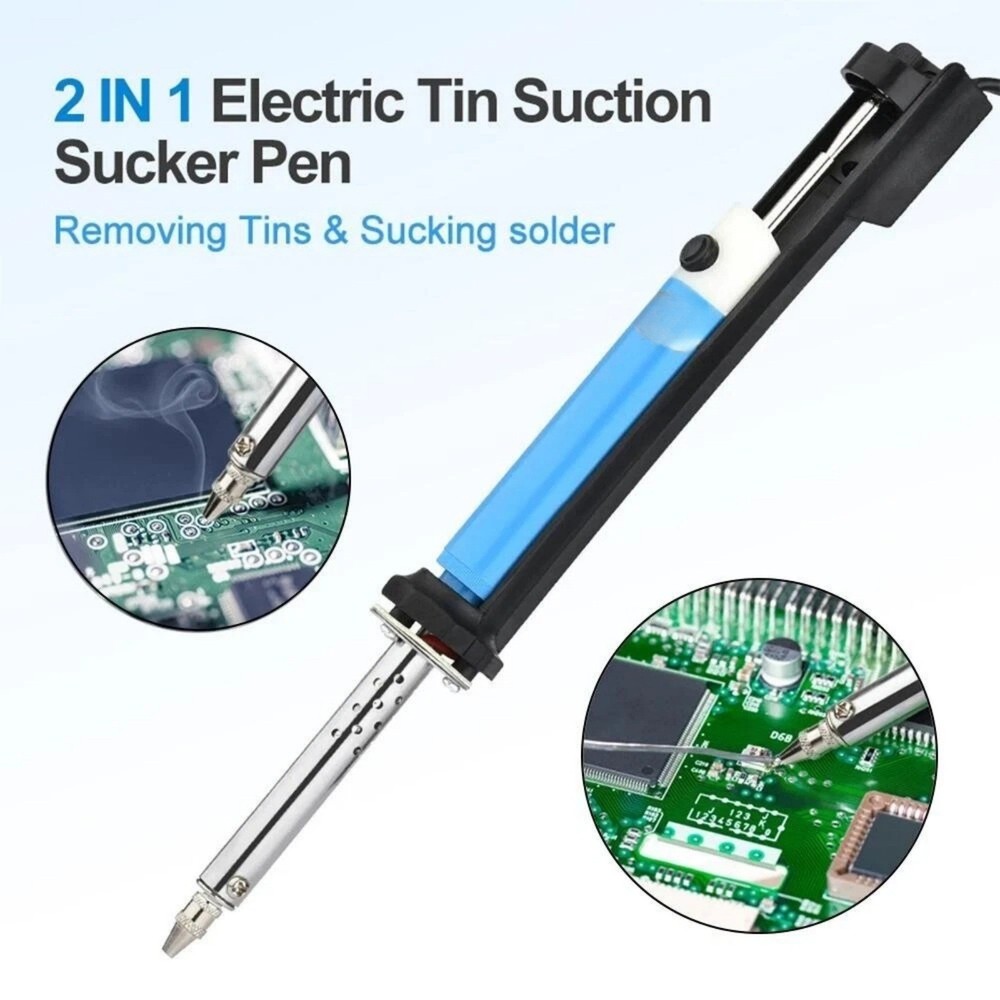 Desoldering Suction Pump Electric 30W Tool with Multiple Tip Sizes for PCB Work