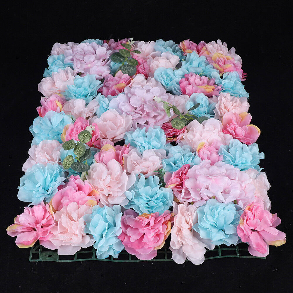 12Pcs Wedding Artificial Flower Wall Panel Hydrangea Rose Panel for Stage Decor