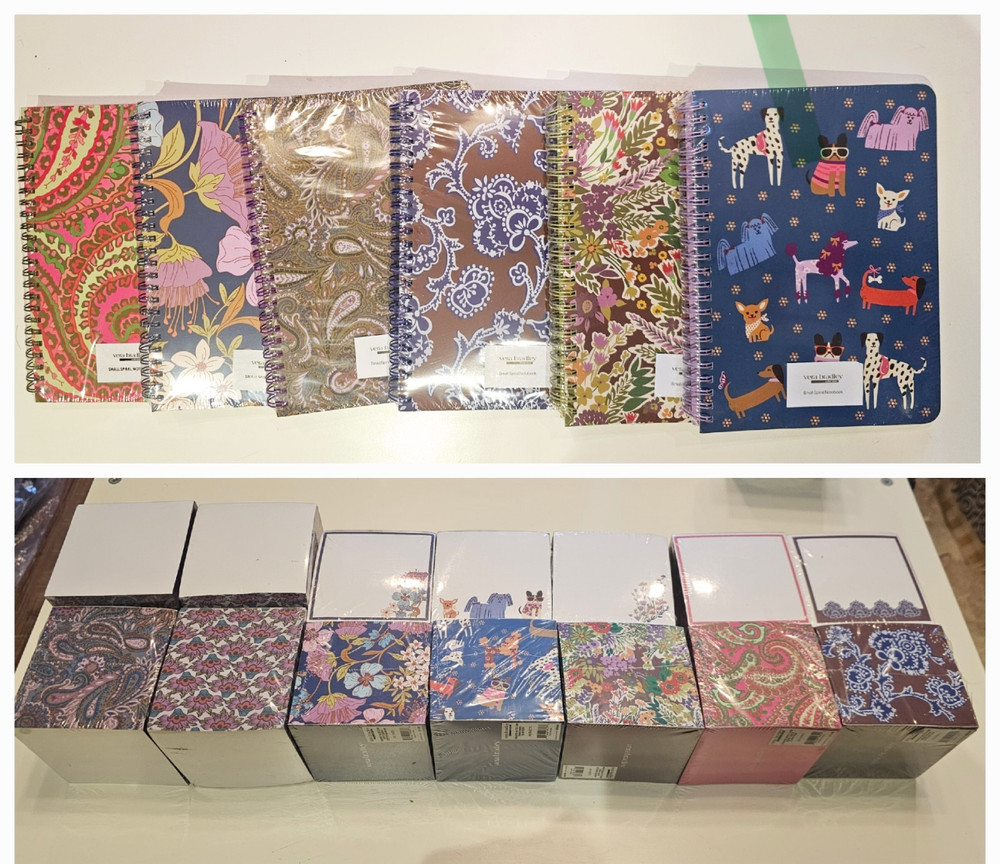 Vera Bradley PRINTED Note Cube + Small Spiral Notebook - U Choose (New & Sealed)