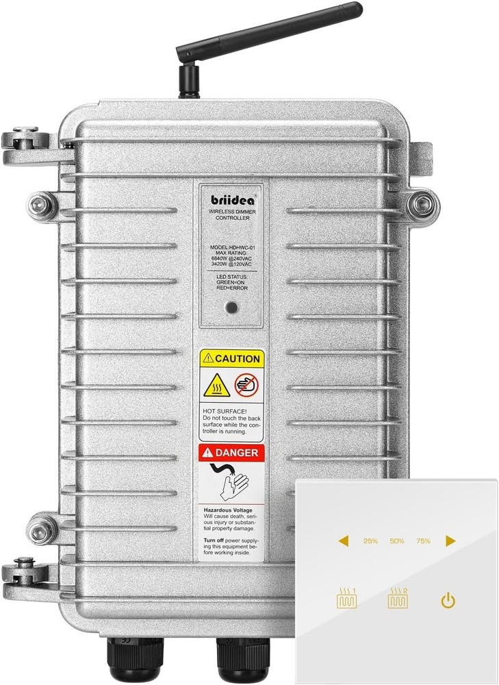 Briidea Wireless Dimmer Controller 6840W HDHWC-01 for Electric Heaters