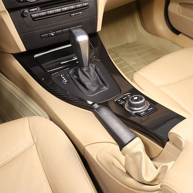 Carbon Fiber Look Center Console Control Panel Cover For BMW E90 E92 E93 08-2012