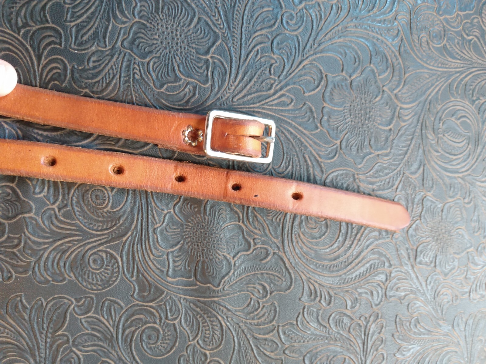 Vintage Hermann Oak Medium Oil Leather Throatlatch Western Show Bridle Headstall