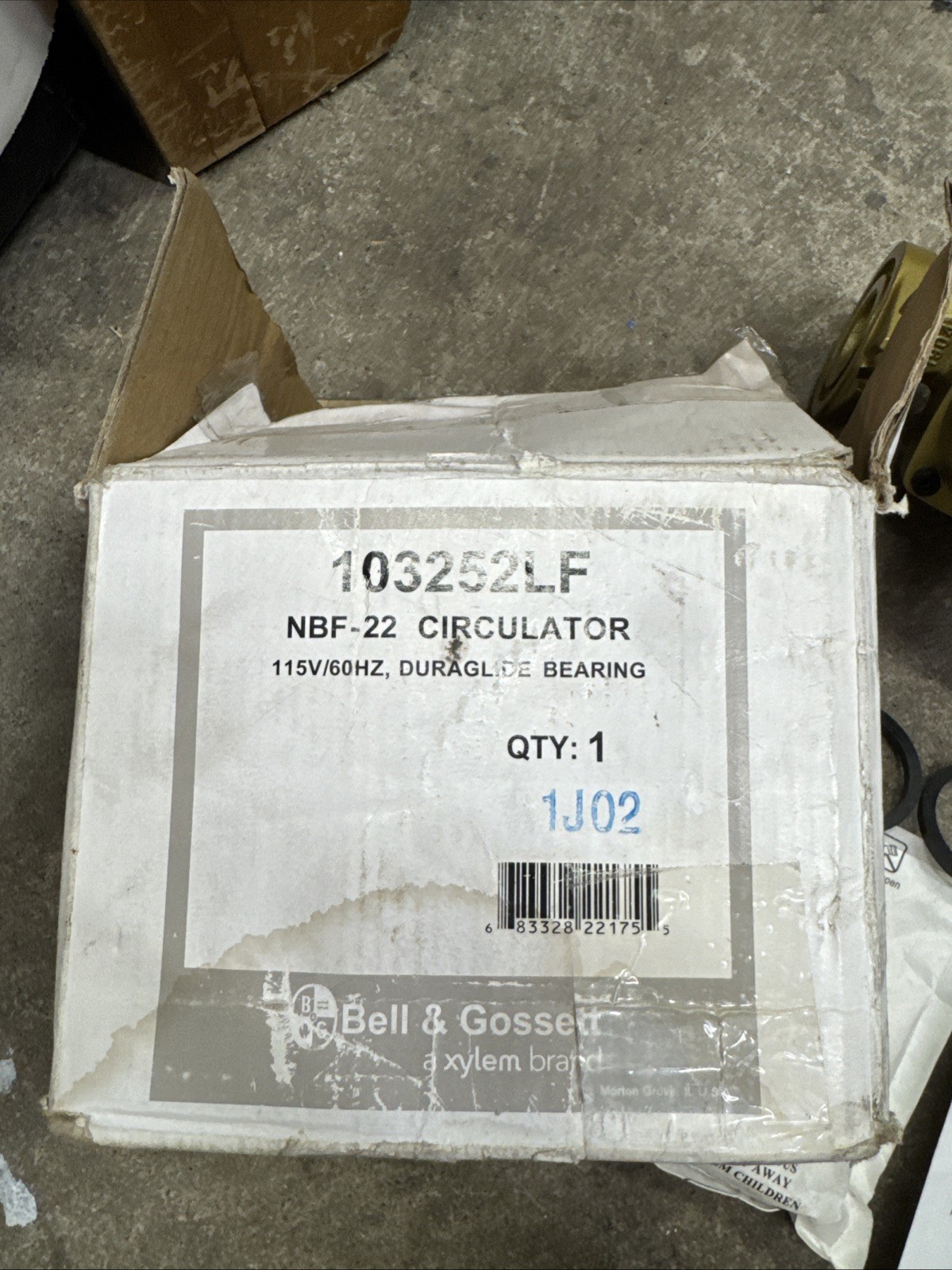 103252LF Bell & Gossett NBF-22 Circulator Pump 115V/60