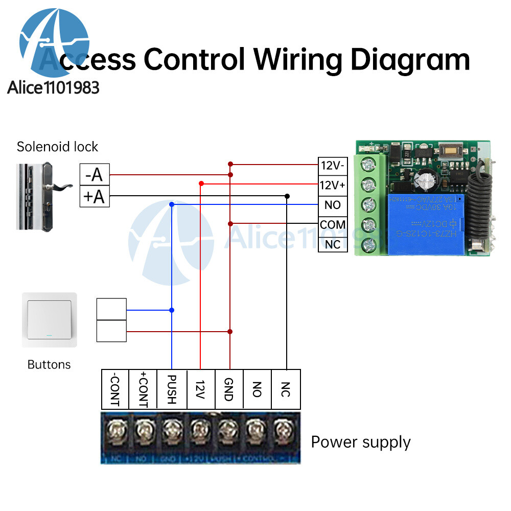 433Mhz Universal Wireless Remote Control Switch DC 12V Receiver Transmitter Set