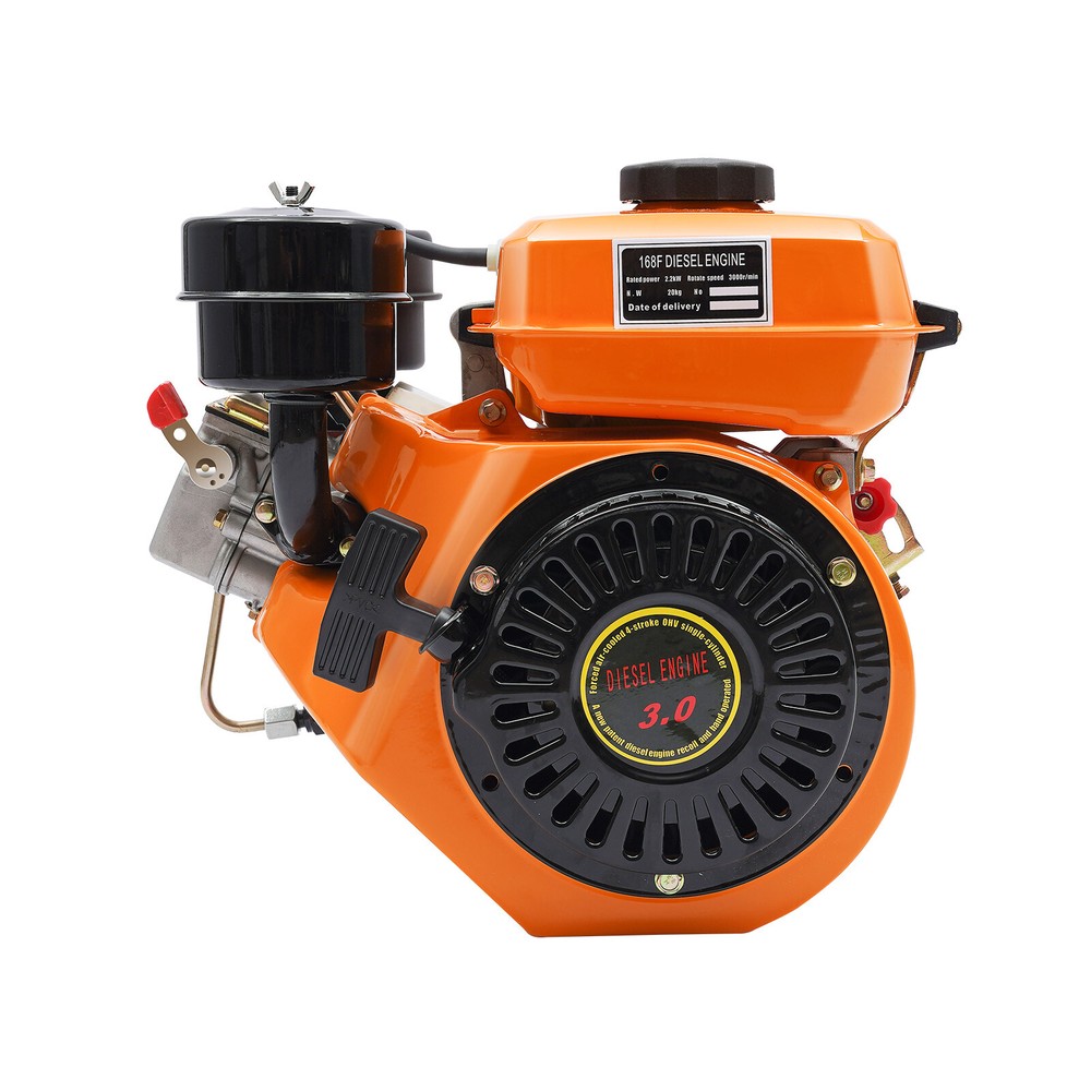 4 Stroke 3HP Diesel Engine OHV Motor Air-cooled Single Cylinder Pull Start 196cc