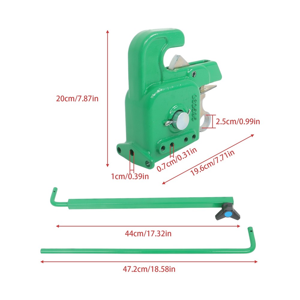 Green Easy Change Quick Hitch w/Stabilizer Bar for Category 1 Tractors/Implement