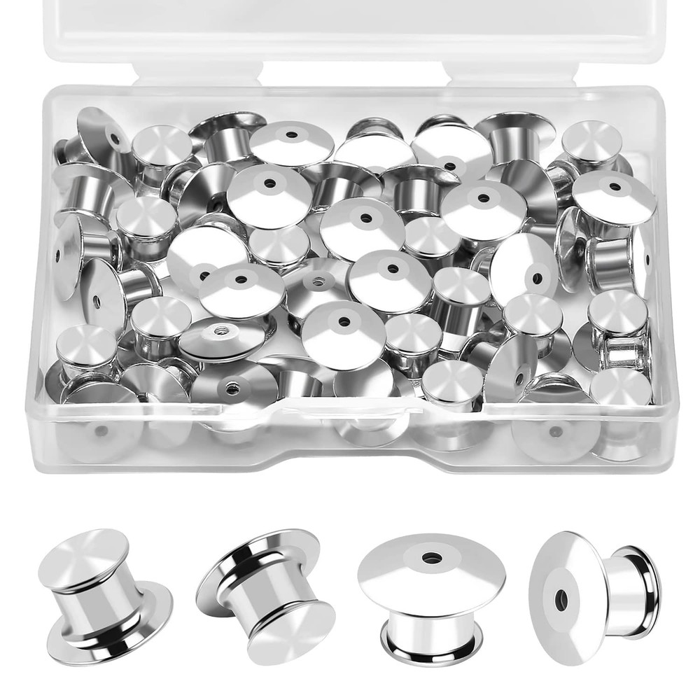 30 PCS Locking Pin Backs Locking Pin Keepers Clasp Metal Pin Locks Back