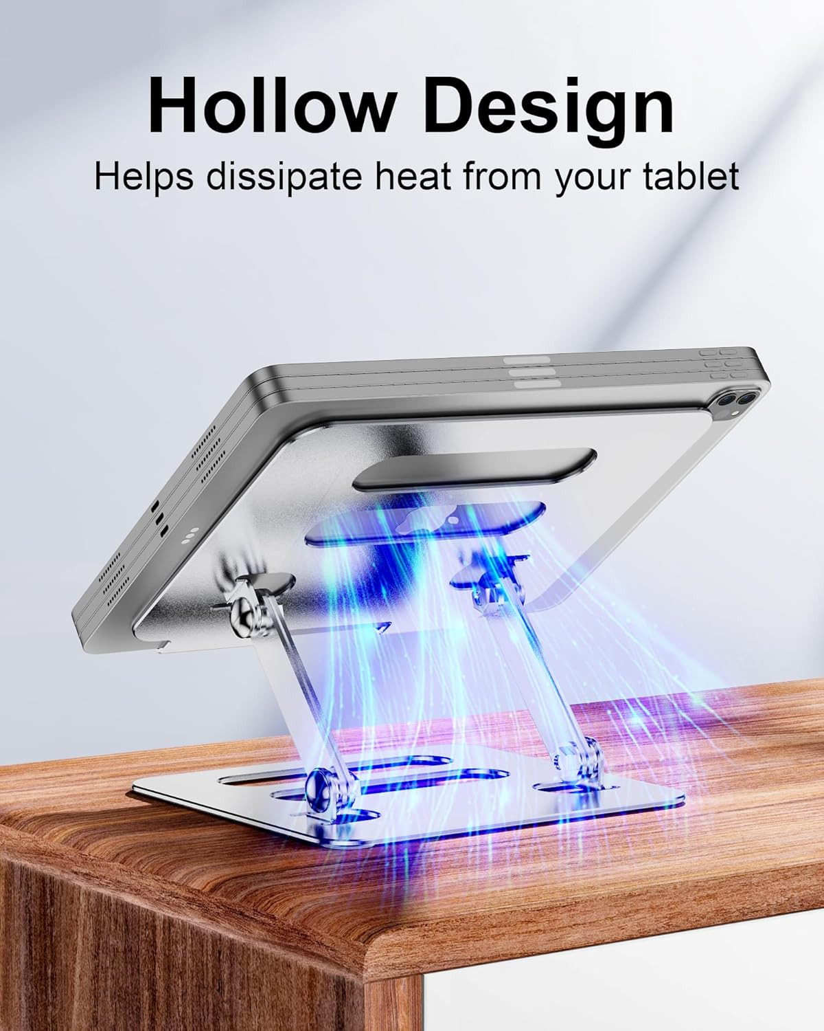 Tablet Stand Holder for iPad for Desk Adjustable Foldable Aluminium Tra...