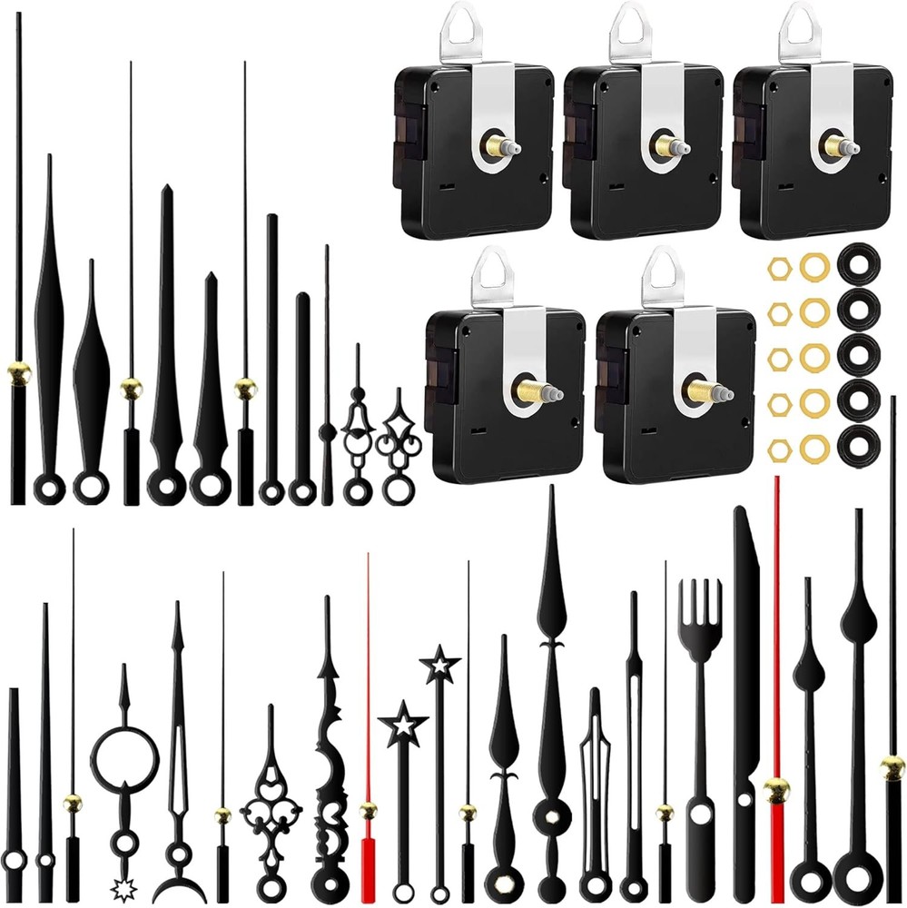 5pcs High Torque Quartz Clock Movement Mechanism Replacement Kit with...