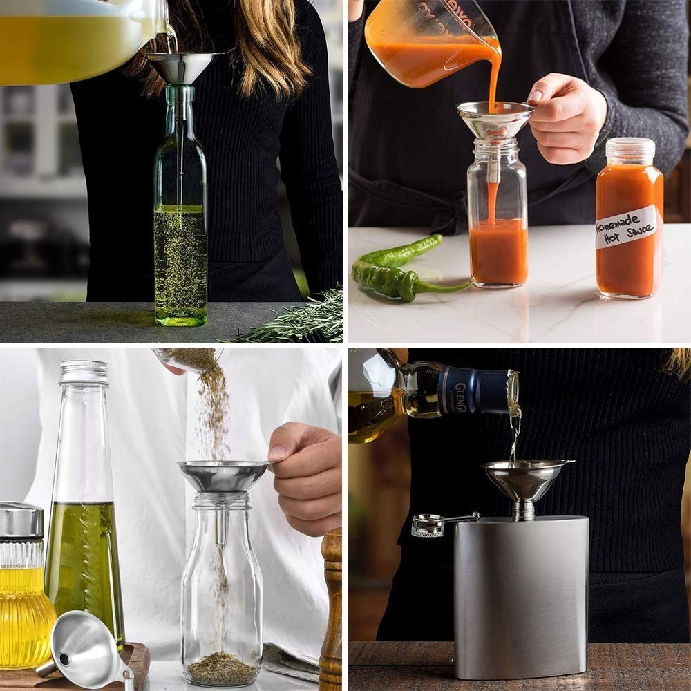 Versatile Mini Kitchen Funnel Set - 3 Sizes for Efficient Cooking & Storage