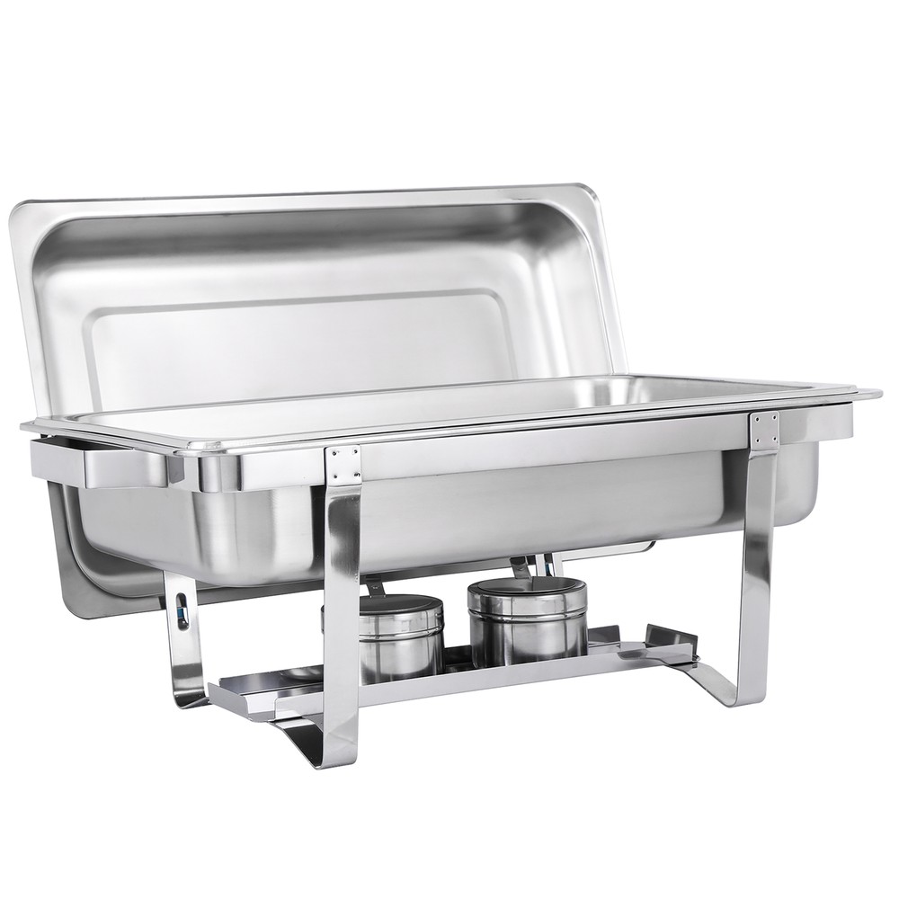 8 Packs Chafing Dish 8 Quart Stainless Steel Rectangular Chafer Full Size Buffet