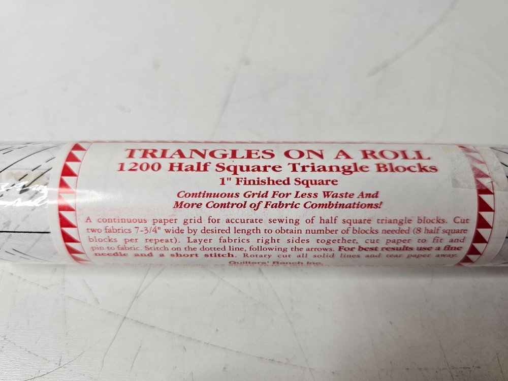 NEW Triangles On A Roll - 1” Finished Square - 1200 Half Square Triangle Blocks