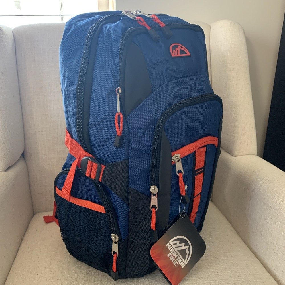 Mountain Edge 19” Padded backpack NWT Blue/Black/Orange