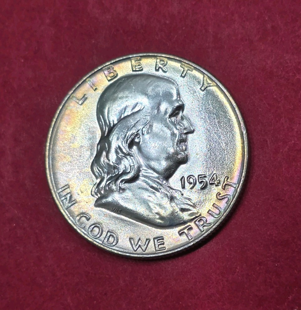 1954-D Franklin Half Dollar Nice Toning, MS Condition.