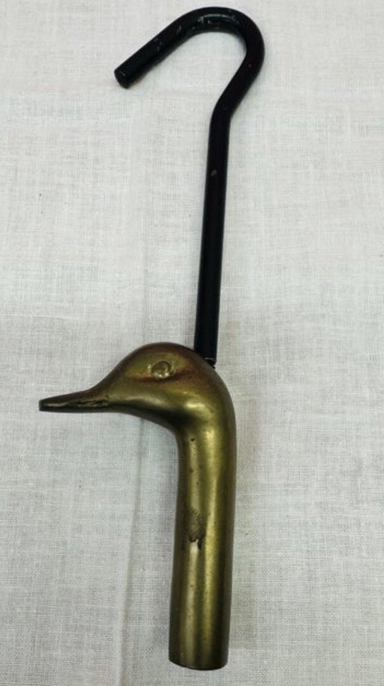 Brass Duck Head Flue Damper Pull Hook 9"