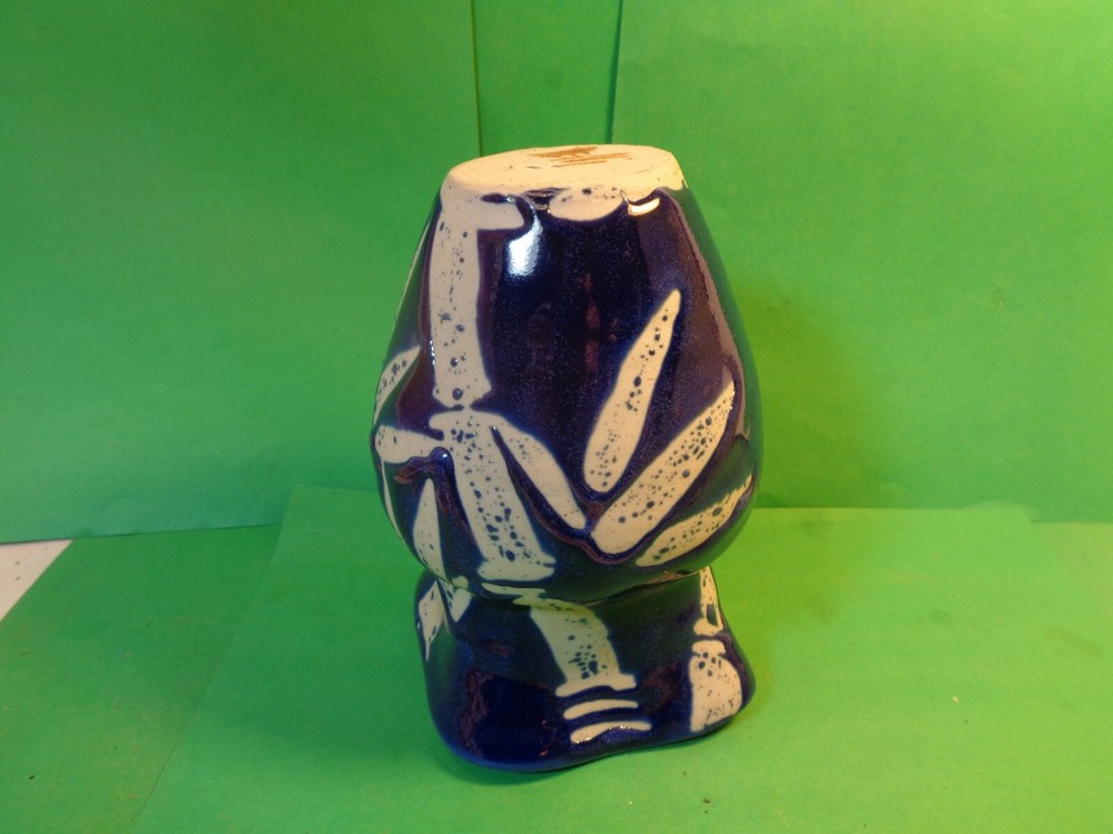 Art Pottery 5 5/8" Vase, Bamboo Pattern, Signed (Used/EUC)