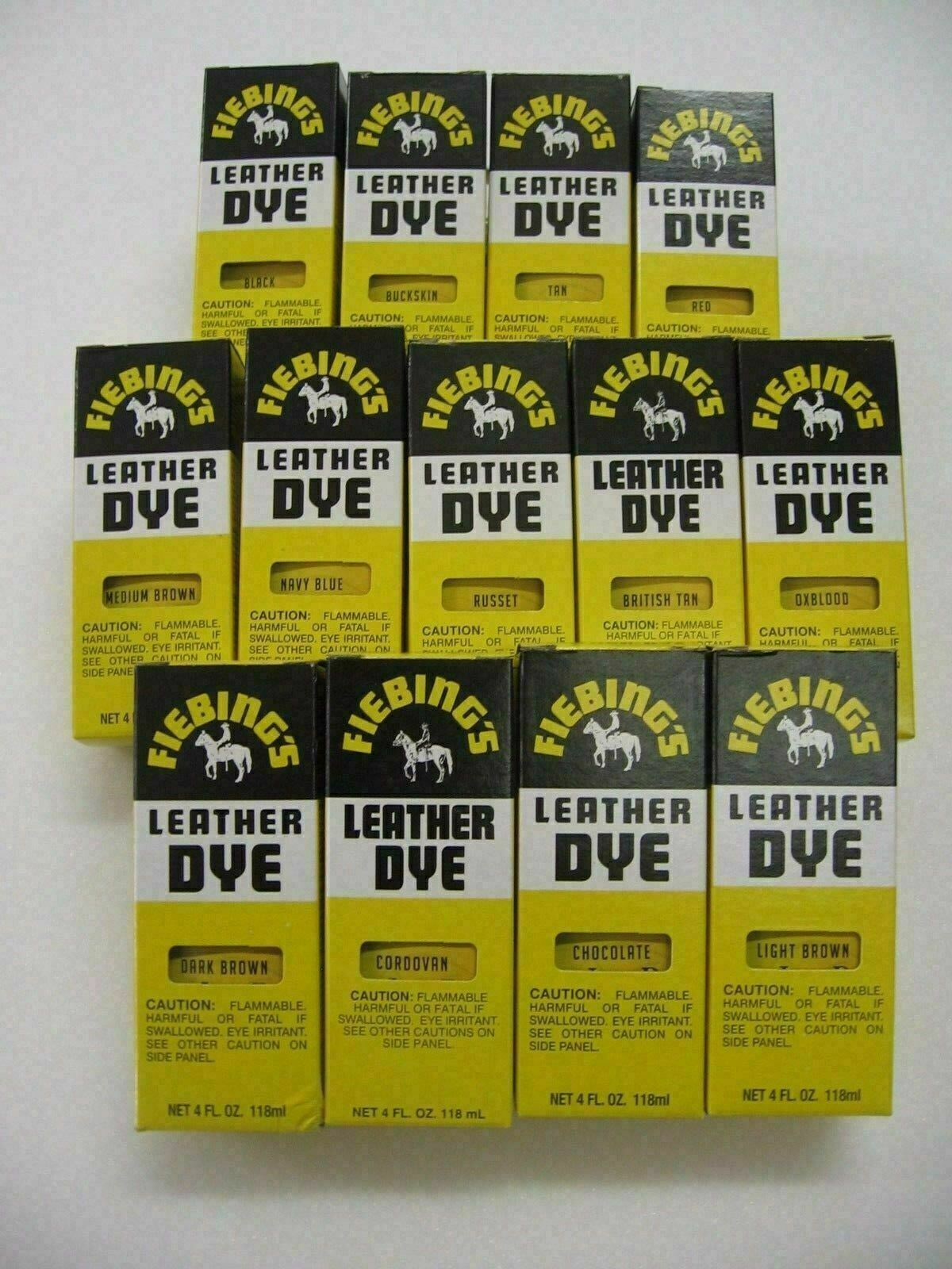 Fiebing's Leather Dye w/ Applicator - 17 COLORS - Pic - A - Color -  4 OZ   NEW