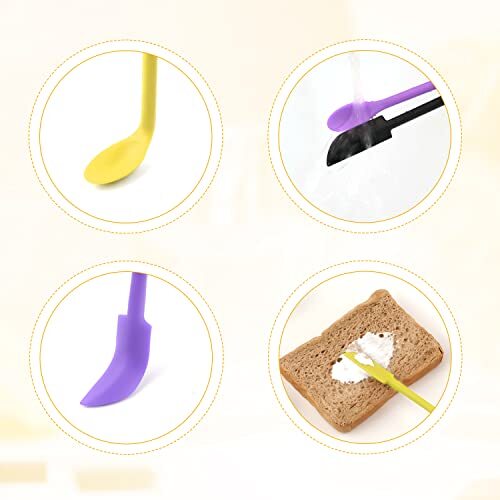 8 Pack Mini Silicone Spatula Set Double Ended Jar Scraper Tiny Spatula