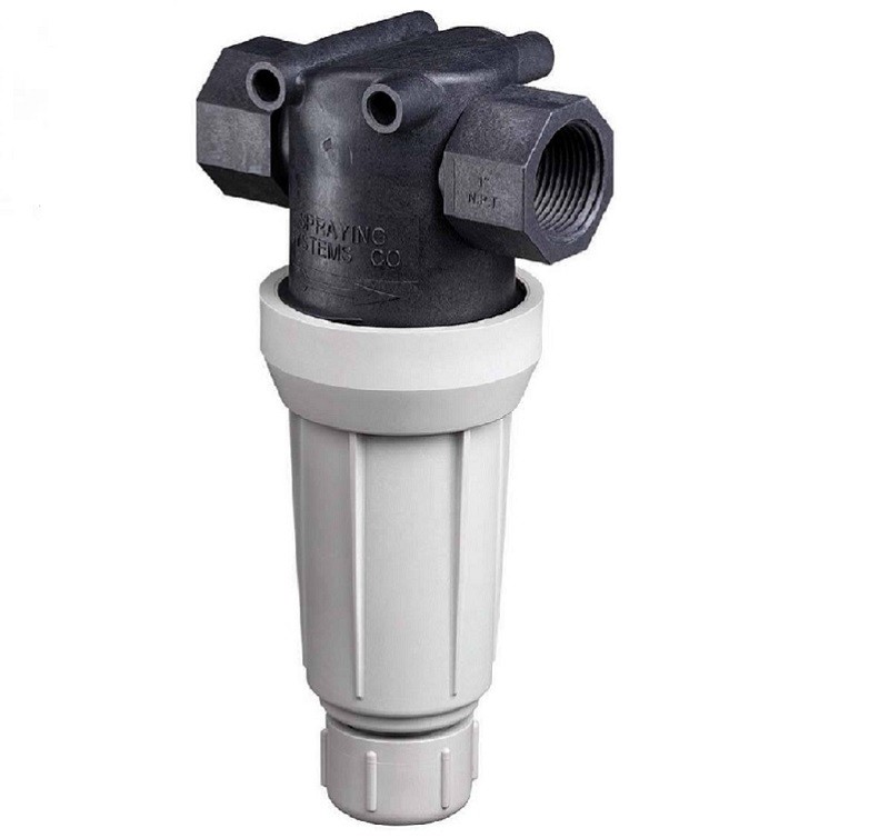 TeeJet 1" Flush-Out Line Strainer Poly Head & Bowl w/ 30 Mesh Screen