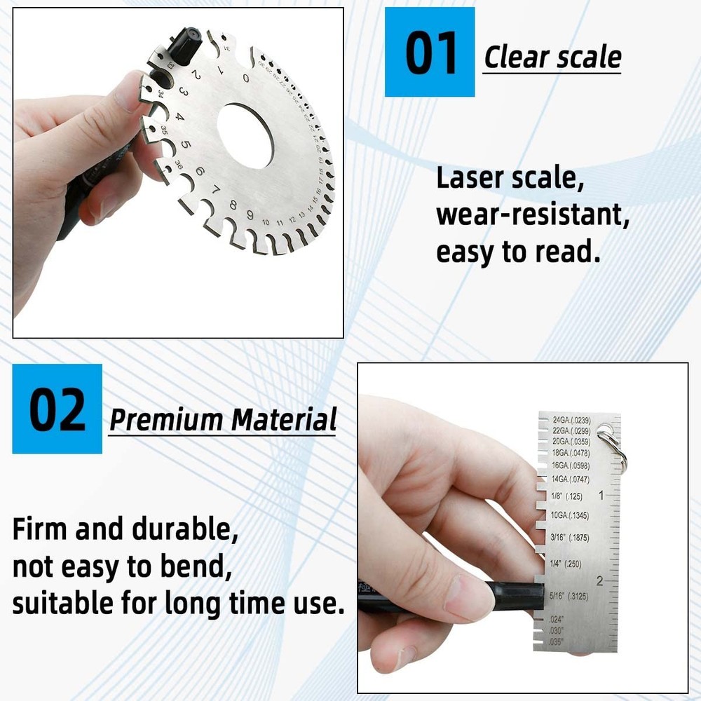 2 Pack Wire Metal Sheet Thickness Gauge Welding Tool