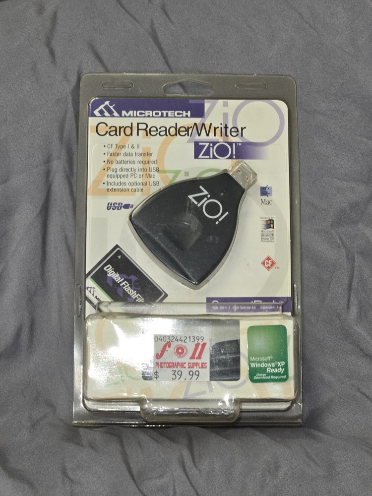 ZIO MicroTech Compact Flash USB Card Reader/Writer for CF 1 & II - NOS