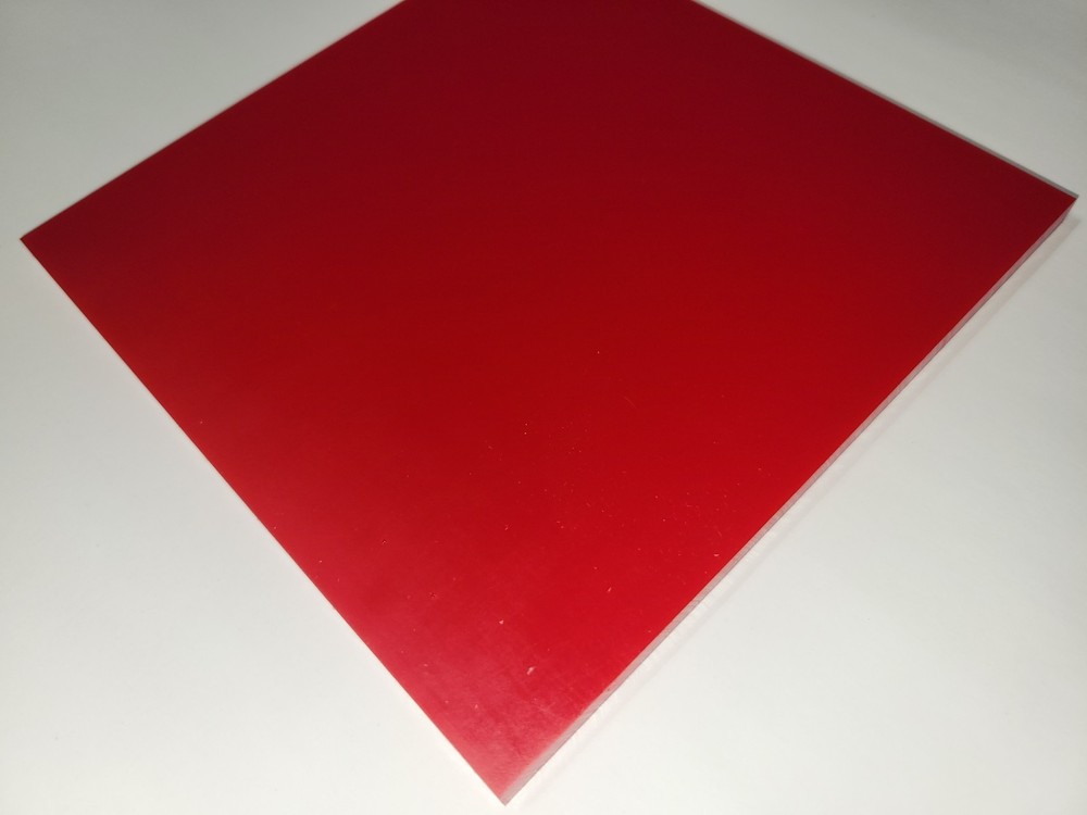 1/4" x 6" X 6" URETHANE / POLYURETHANE 95 A RED SHEET, ELASTOTUFF