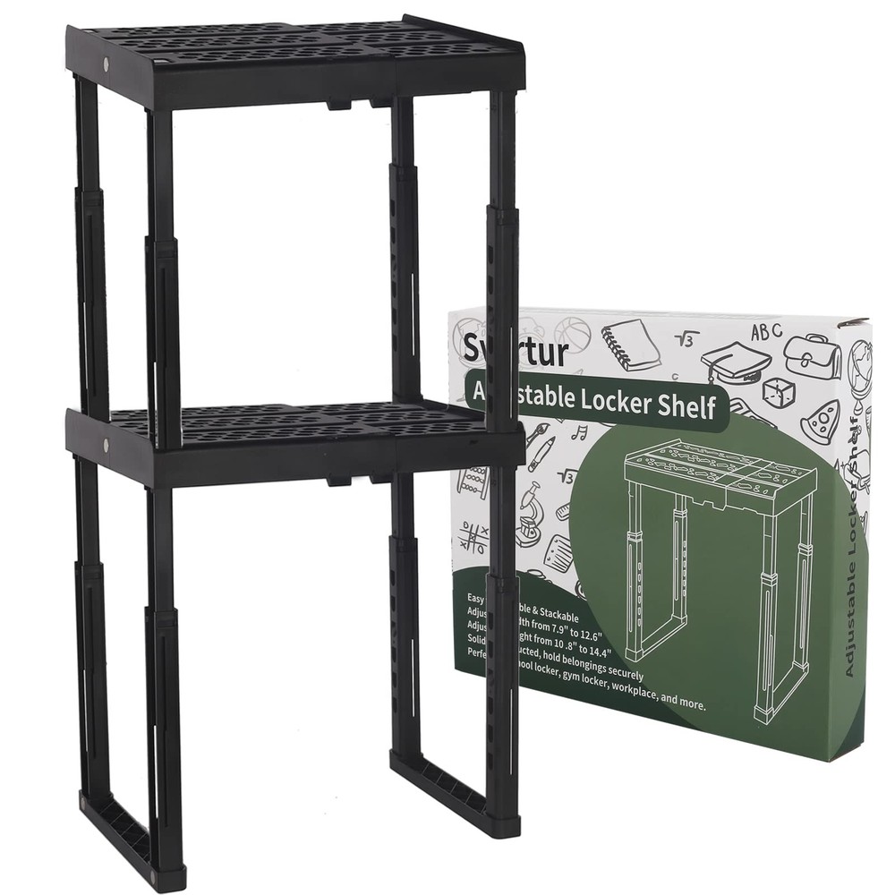 Locker Shelf Adjustable Height and Width, Locker Organizer for Work, Locker S...