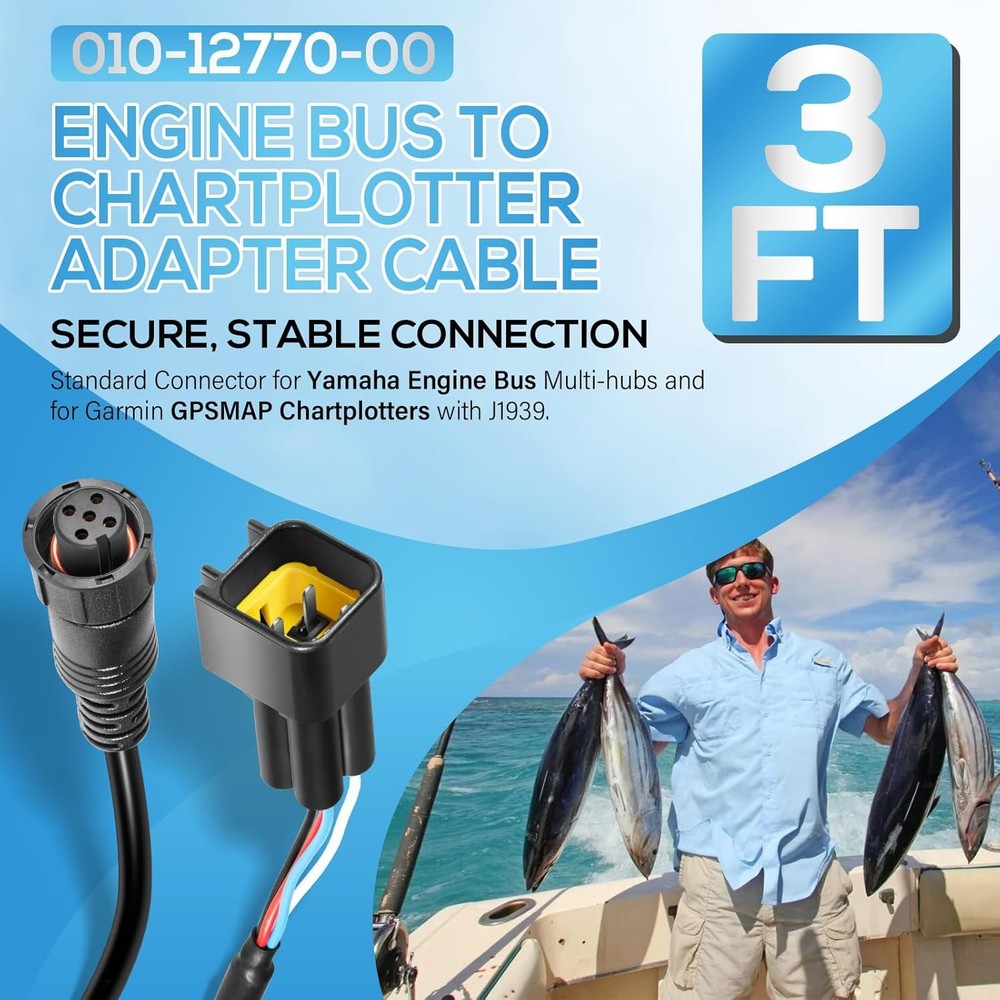 010-12770-00 Adapter Cable for Garmin GPSMAP Chartplotters with J1939 3FT