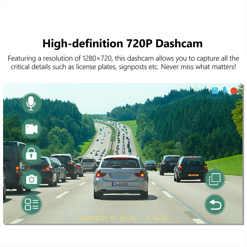 R0020 Car Dash Cam DVR Camera Video Recorder Dashcam 720P for Eonon Android Unit