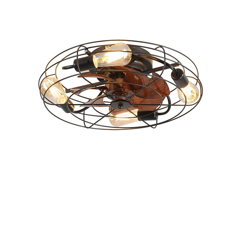 20-inch Farmhouse Ceiling Fan Light Flush Mount with Remote