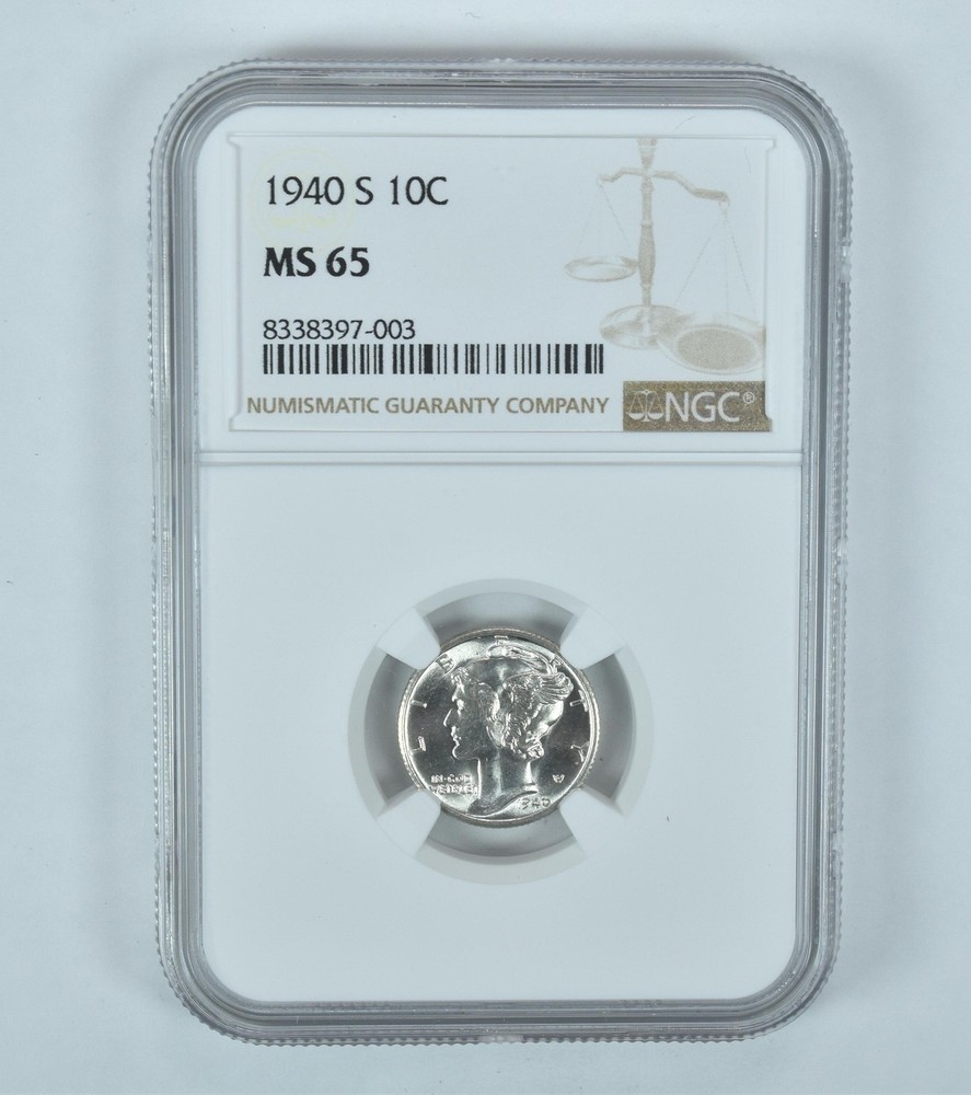 1940-S Mercury Dime MS65 NGC Brown Label