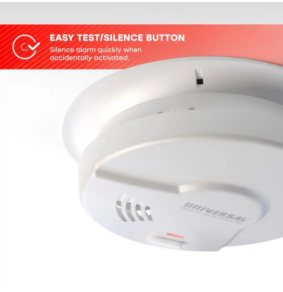 Hardwired and 10-Year Battery Backup Smoke Detector with Ionization Sensor