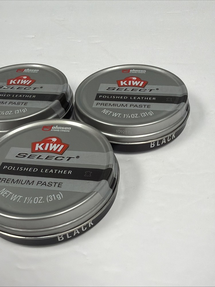 3 Pack Kiwi Select Polished Leather Premium Paste 1⅛oz. Black
