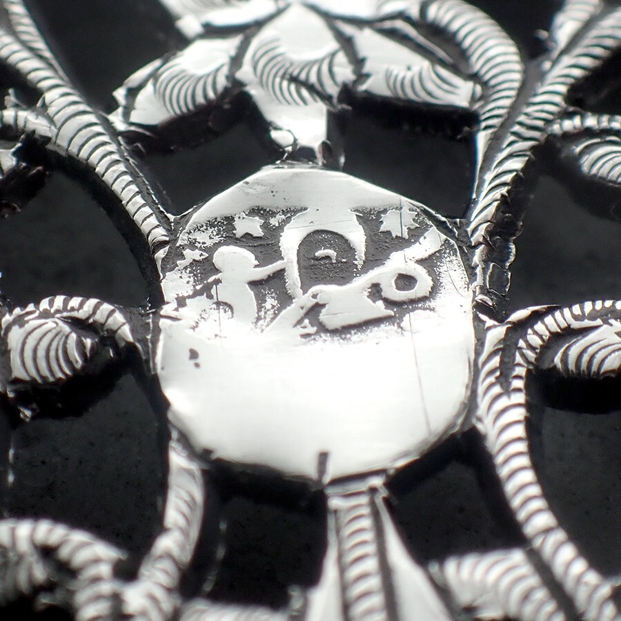 Ornate Decanter Flask Thick Silver Overlay Middle Eastern 900 Silver